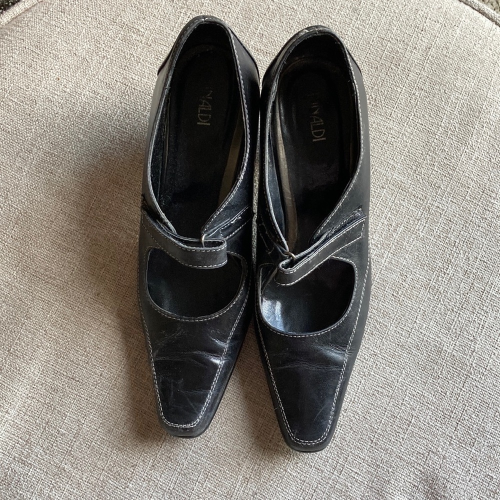 Vintage Black Leather Rinaldi Shoes Size 37